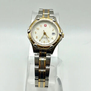 Vintage Wenger 90's Ladies SAK Design Swiss  Silver White Gold Watch Working
